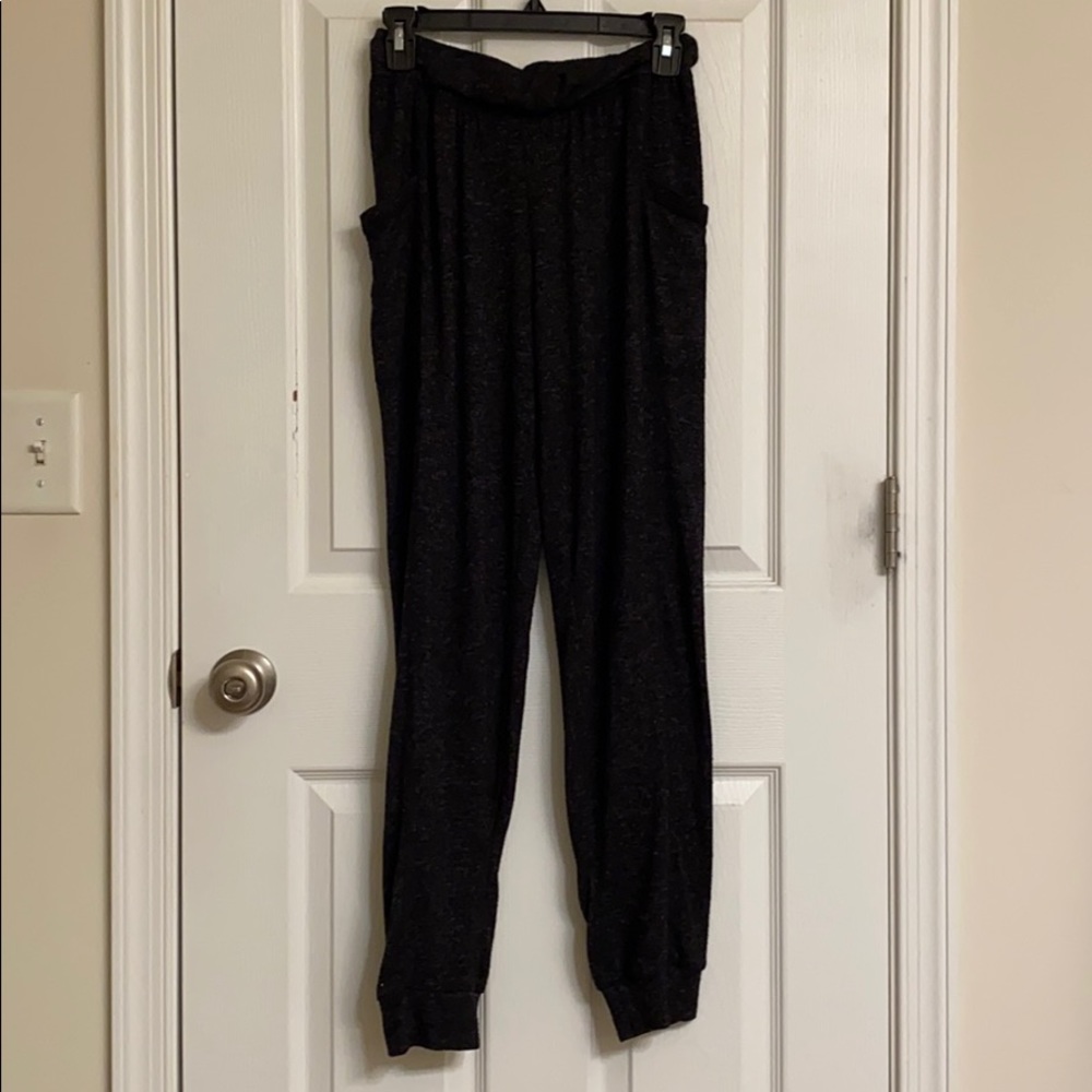 Pink Rose Brand Black Speckled Joggers Side Pockets Rayon-blend Size Small